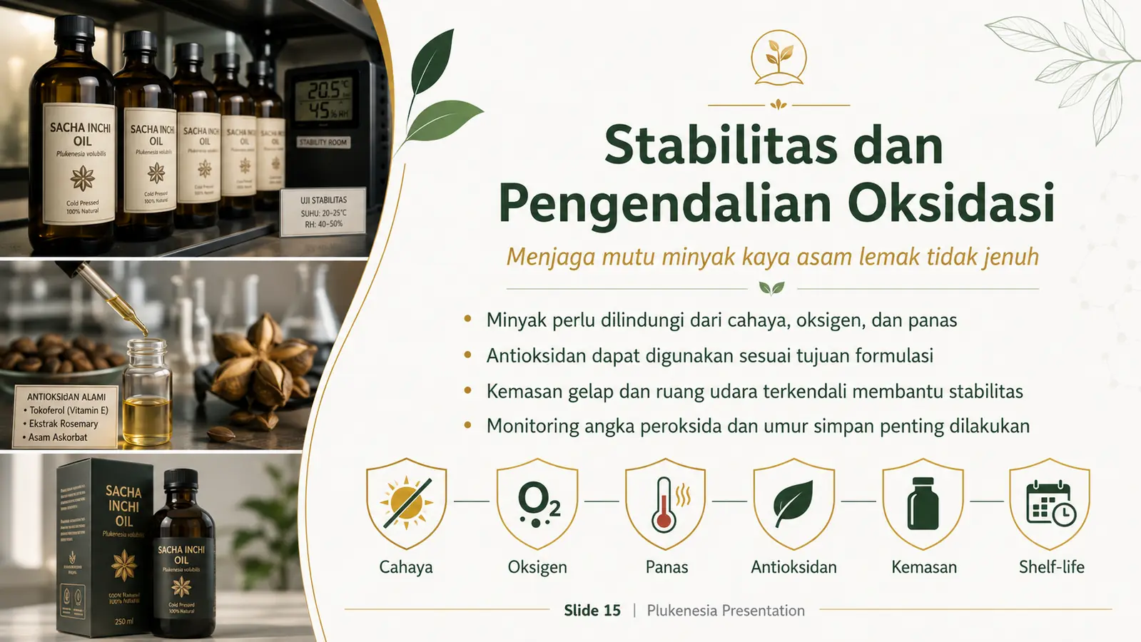 Slide 15: Stabilitas dan Pengendalian Oksidasi