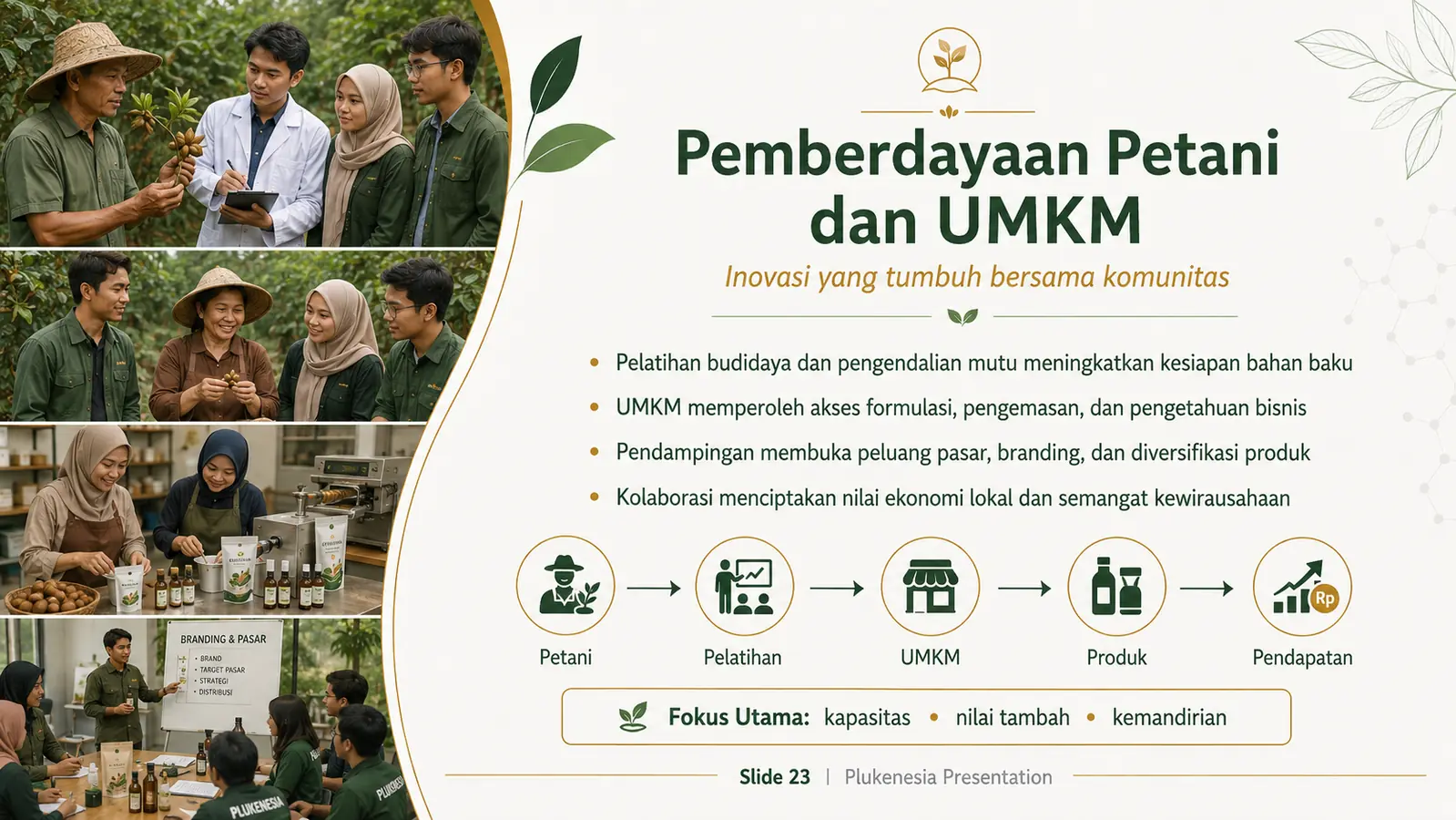 Slide 23: Pemberdayaan Petani dan UMKM